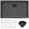 Ruvati 33-inch Undermount Gunmetal Black Stainless Steel Kitchen Sink 16 Gauge Single Bowl - RVH6433BL