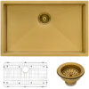 Ruvati 33-inch Undermount Satin Matte Gold Stainless Steel Kitchen Sink 16 Gauge Single Bowl - RVH6433GG