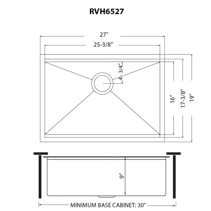 Ruvati 27 inch Gunmetal Black Stainless Steel Workstation Undermount Kitchen Sink Single Bowl - RVH6527BL
