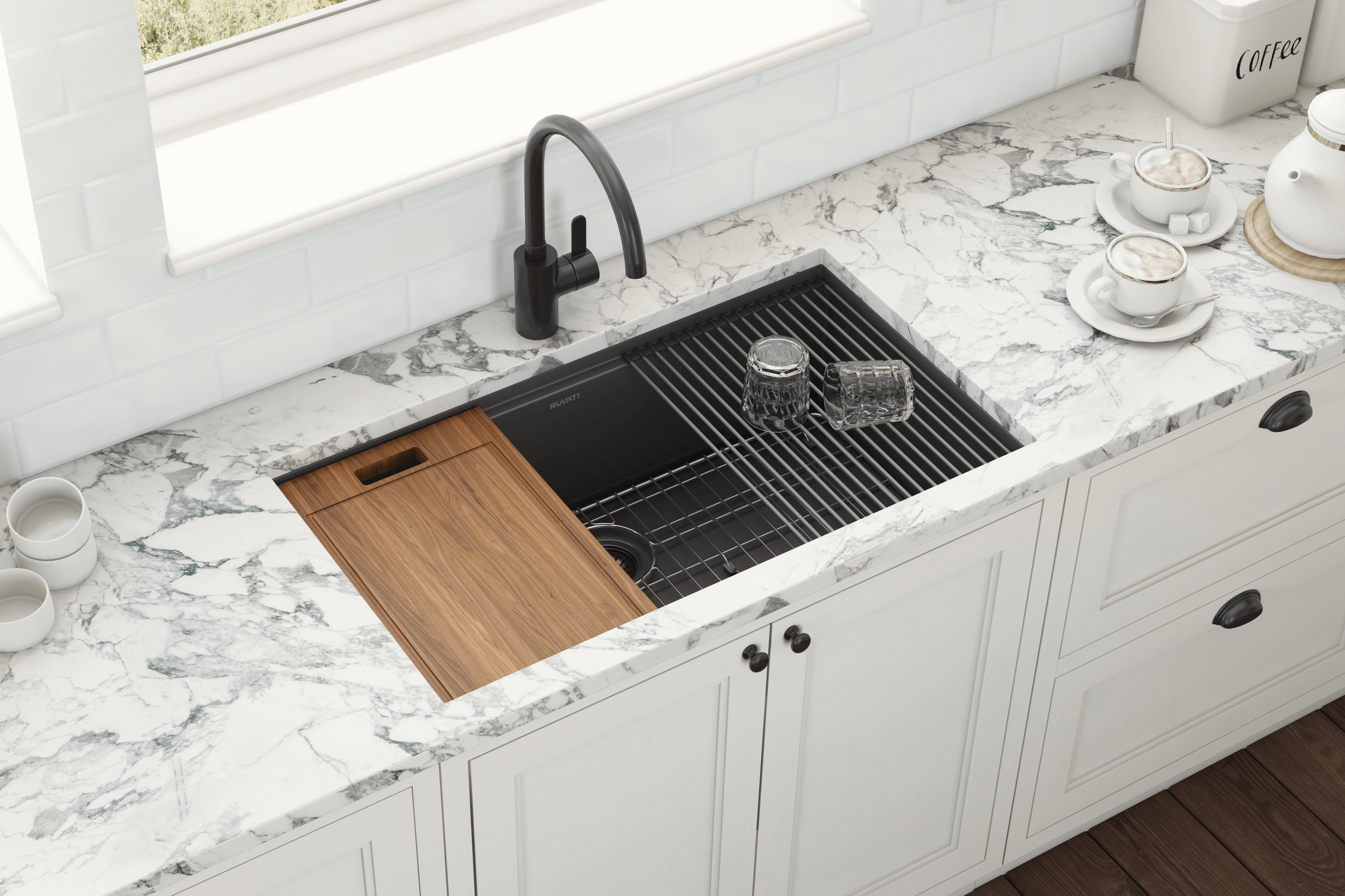  mDesign Durable Silicone Kitchen Sink Storage