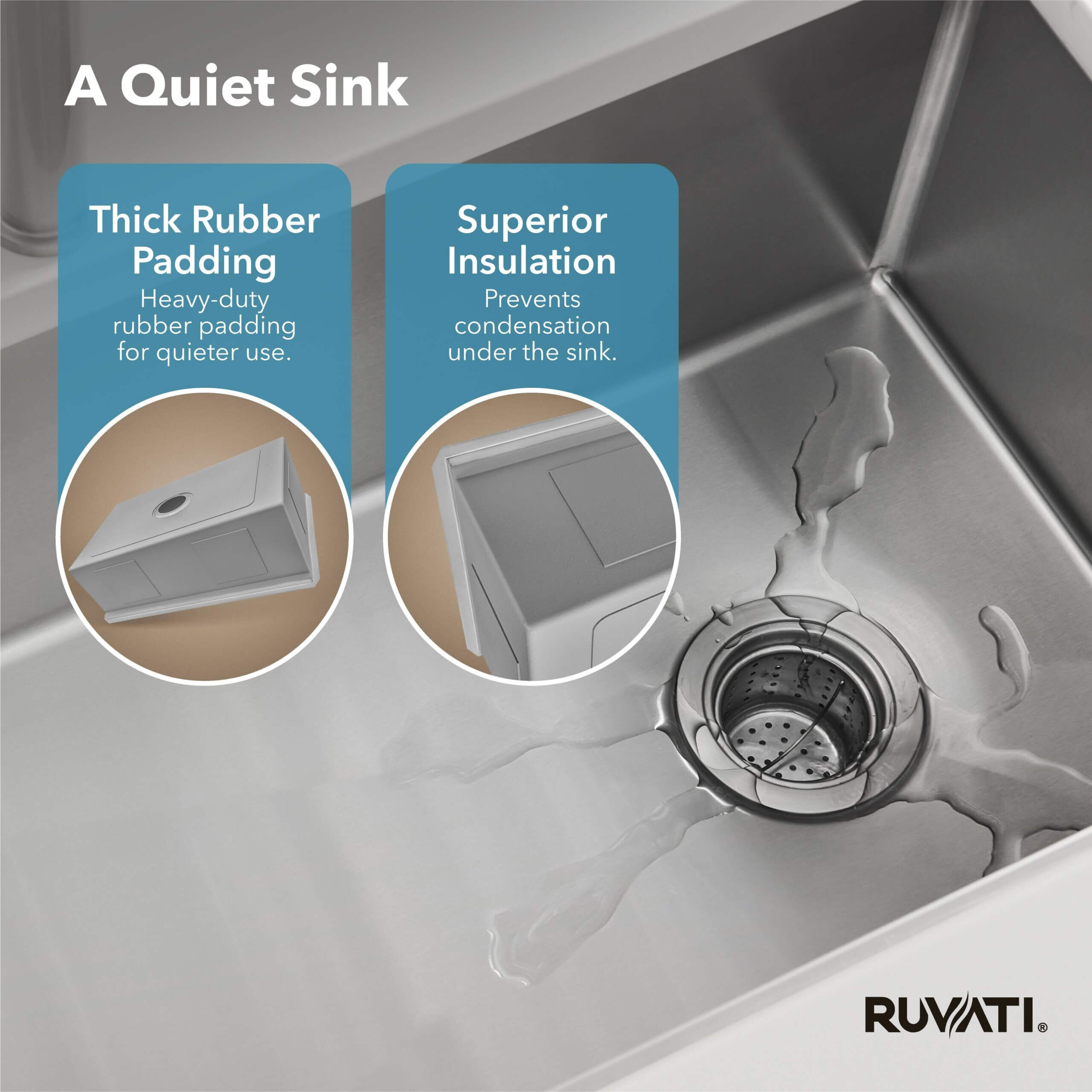 Ruvati 16 x 18 inch Undermount Bar Prep Kitchen Sink 16 Gauge