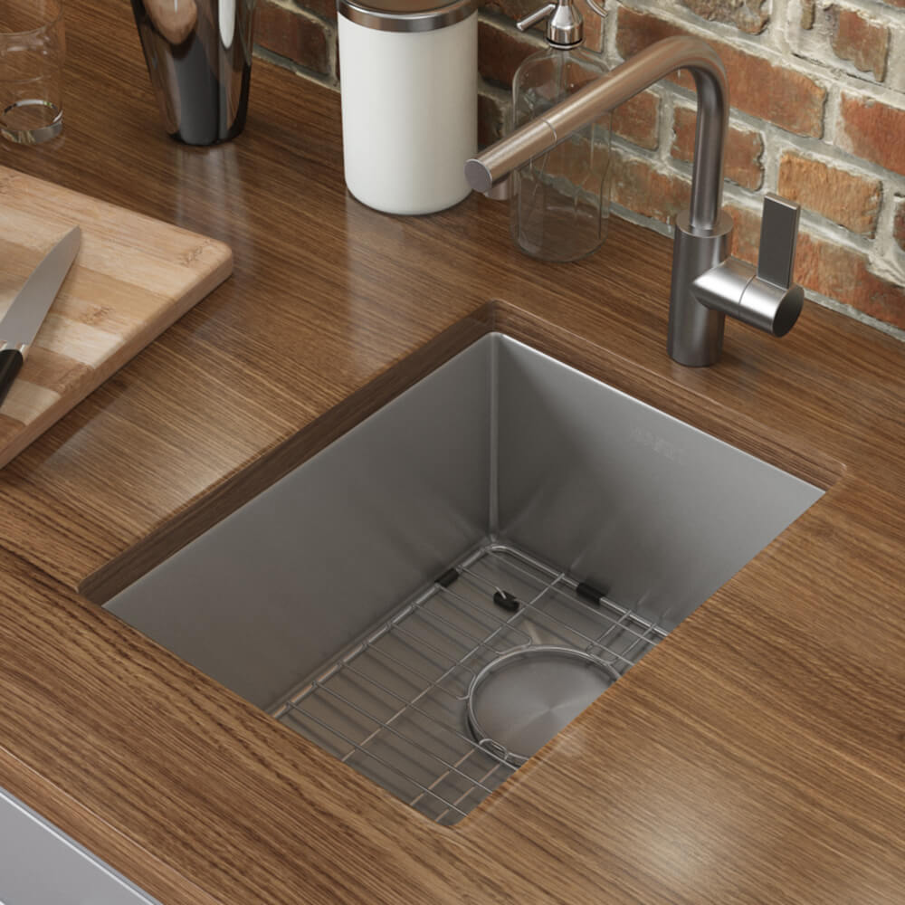 Ruvati 16 x 18 inch Undermount Bar Prep Kitchen Sink 16 Gauge Rounded Corners Stainless Steel Single Bowl - RVH7116
