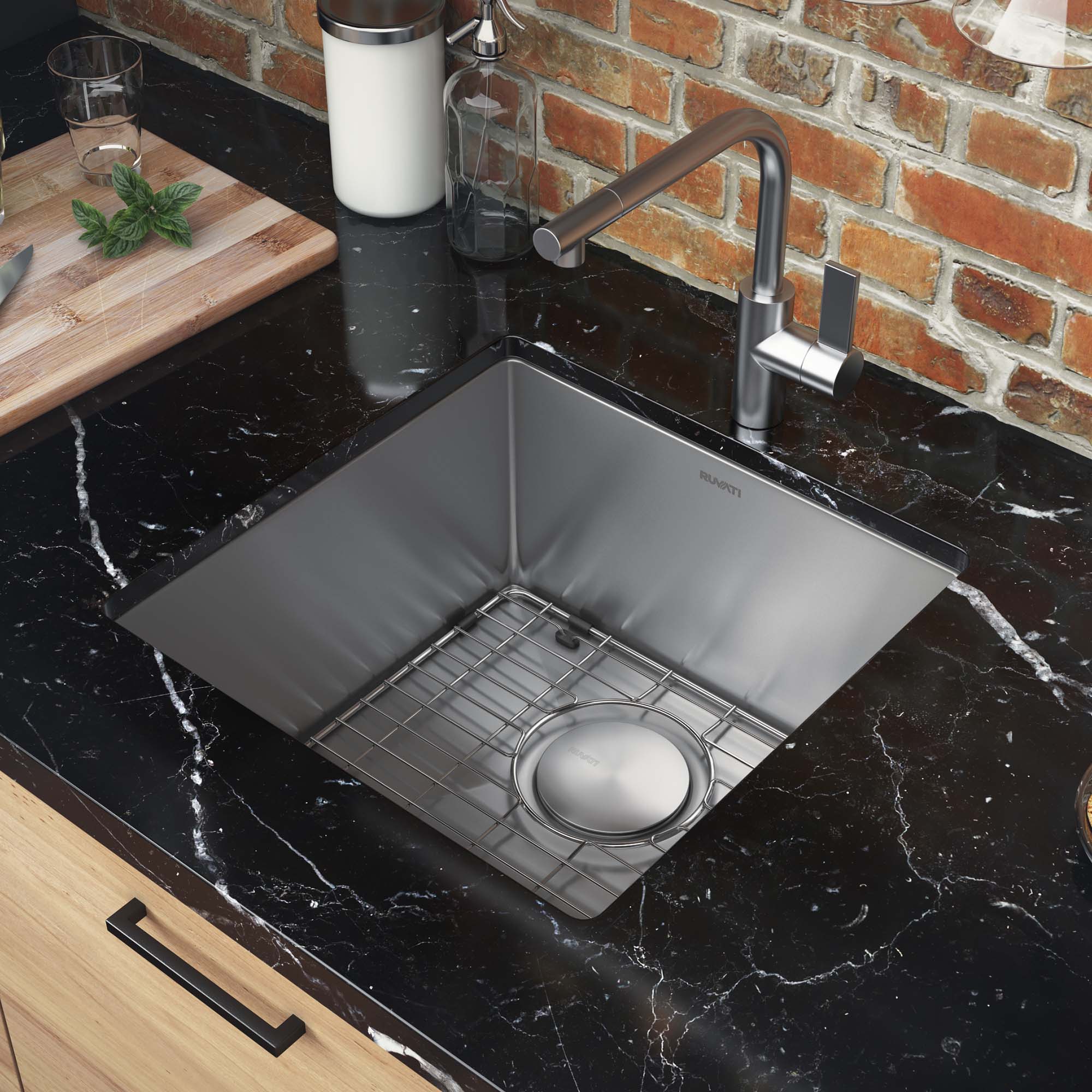 16 in. x 18 in. Single Bowl Undermount 16-Gauge Stainless Steel Bar Prep Kitchen Sink 16 in. x 18 in. Single Bowl Undermount 16-Gauge Stainless Steel Bar Prep Kitchen Sink