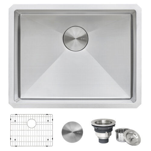 Ruvati 23-inch Undermount Stainless Steel Bar Prep Kitchen Sink 16 Gauge Rounded Corners Single Bowl - RVH7123