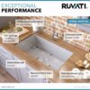 Ruvati 26-inch Undermount Stainless Steel Kitchen Sink 16 Gauge Rounded Corners Single Bowl - RVH7126