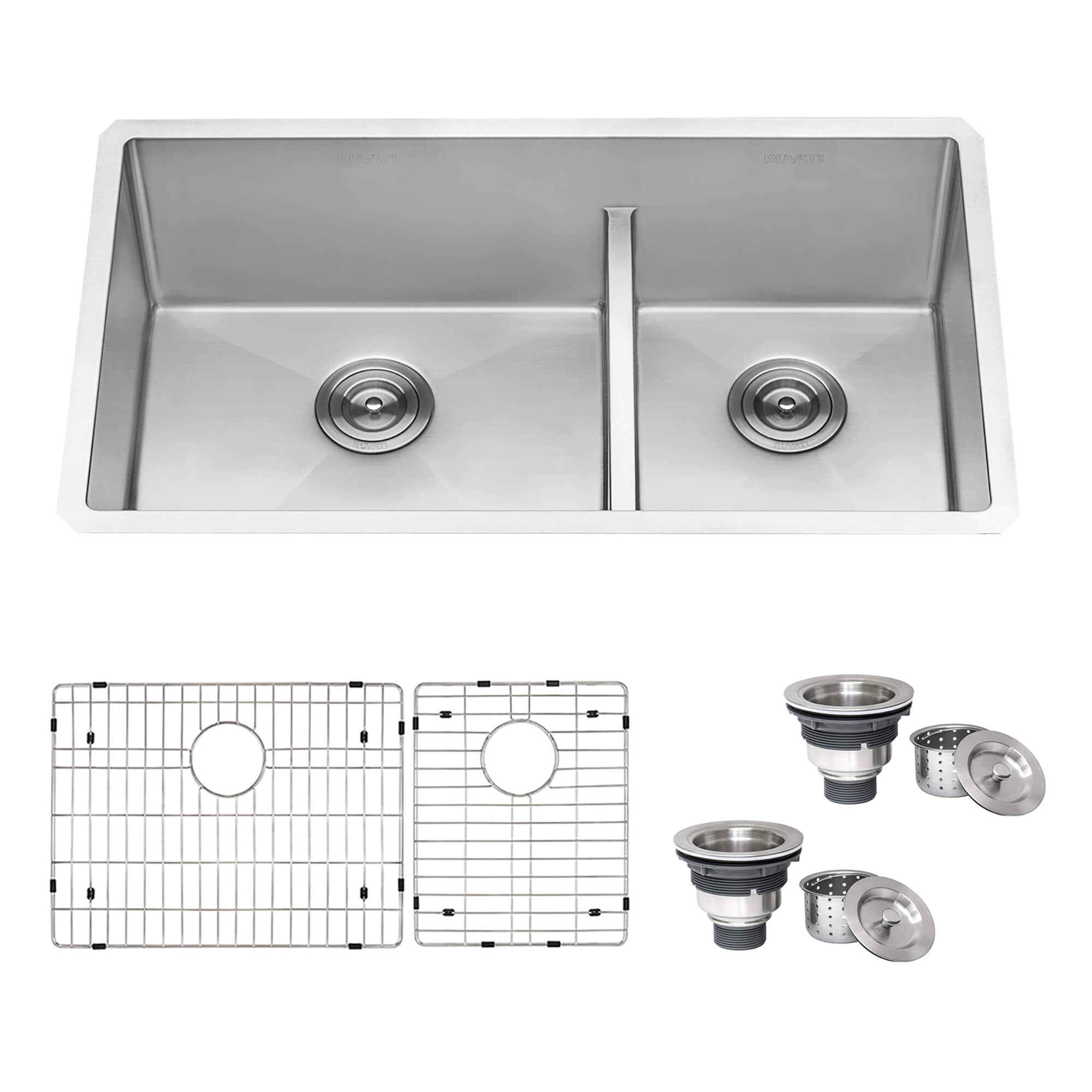Ruvati 33-inch Workstation Ledge 60/40 Double Bowl