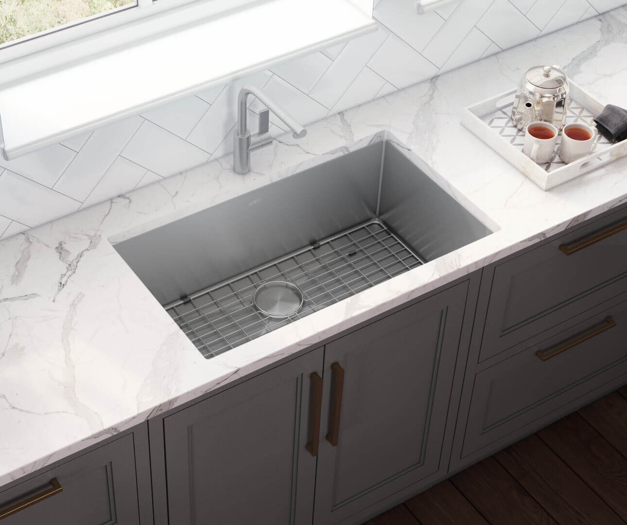 Ruvati 32-inch Undermount 16 Gauge Rounded Corners Kitchen