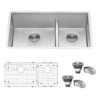 Ruvati 36-inch Low-Divide Undermount 60/40 Double Bowl 16 Gauge Stainless Steel Kitchen Sink - RVH7417 Ruvati 36-inch Low-Divide Undermount 60/40 Double Bowl 16 Gauge Stainless Steel Kitchen Sink - RVH7417