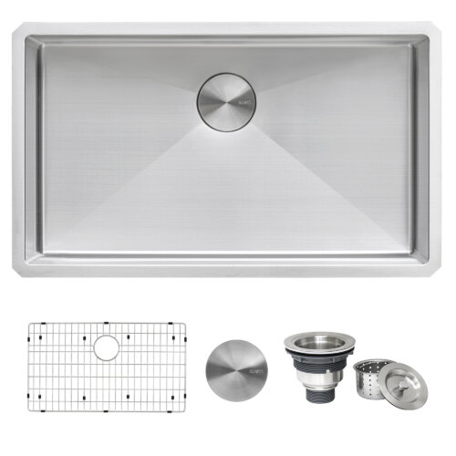 食器 rin5 Ruvati 33 x 22 inch Drop-in 16 Gauge Stainless Steel Rounded