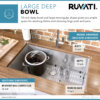 Ruvati 33-inch Undermount 16 Gauge Rounded Corners Large Kitchen Sink Stainless Steel Single Bowl - RVH7433