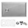 Ruvati 27-inch Slope Bottom Offset Drain Undermount Kitchen Sink Single Bowl Stainless Steel - RVH7470