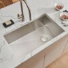 Ruvati 32-inch Slope Bottom Offset Drain Reversible Kitchen Sink Undermount 16 Gauge Stainless Steel - RVH7490 Ruvati 32-inch Slope Bottom Offset Drain Reversible Kitchen Sink Undermount 16 Gauge Stainless Steel - RVH7490
