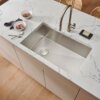 Ruvati 36-inch Slope Bottom Offset Drain Reversible Kitchen Sink Undermount 16 Gauge Stainless Steel - RVH7497