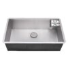 Ruvati Glass Rinser and Sink Combo 33-inch Undermount 16 Gauge Stainless Steel Rounded Corners Kitchen Sink Single Bowl - RVH7533