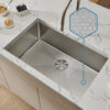Ruvati® HexBottom™ 30-inch Scratch Resistant Embossed Texture Kitchen Sink Stainless Steel - RVH7630