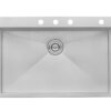 Ruvati 33 x 22 inch Drop-in Topmount 16 Gauge Zero Radius Stainless Steel Kitchen Sink Single Bowl - 4 holes - RVH8001