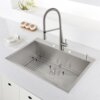 Ruvati 33 x 22 inch Drop-in Topmount 16 Gauge Zero Radius Stainless Steel Kitchen Sink Single Bowl - 4 holes - RVH8001