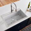 Ruvati 33 x 22 inch Workstation Ledge Drop-in 16 Gauge Rounded Corners Stainless Steel Kitchen Sink Single Bowl - RVH8003