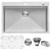 Ruvati 33 x 22 inch Drop-in 16 Gauge Stainless Steel Rounded Corners Topmount Kitchen Sink Single Bowl - RVH8005