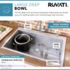 Ruvati 33 x 22 inch Drop-in 16 Gauge Stainless Steel Rounded Corners Topmount Kitchen Sink Single Bowl - RVH8005