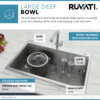 Ruvati 30 x 22 inch Workstation Drop-in Topmount Rounded Corners 16 Gauge Ledge Stainless Steel Kitchen Sink Single Bowl - RVH8030 Ruvati 30 x 22 inch Workstation Drop-in Topmount Rounded Corners 16 Gauge Ledge Stainless Steel Kitchen Sink Single Bowl - RVH8030