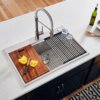 Ruvati 30 x 22 inch Workstation Drop-in Topmount Rounded Corners 16 Gauge Ledge Stainless Steel Kitchen Sink Single Bowl - RVH8030 Ruvati 30 x 22 inch Workstation Drop-in Topmount Rounded Corners 16 Gauge Ledge Stainless Steel Kitchen Sink Single Bowl - RVH8030