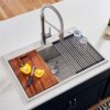 Ruvati 30 x 22 inch Workstation Drop-in Topmount Rounded Corners 16 Gauge Ledge Stainless Steel Kitchen Sink Single Bowl - RVH8030 Ruvati 30 x 22 inch Workstation Drop-in Topmount Rounded Corners 16 Gauge Ledge Stainless Steel Kitchen Sink Single Bowl - RVH8030