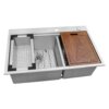 Ruvati 33 x 22 inch Workstation Drop-in 60/40 Double Bowl Topmount Rounded Corners 16 Gauge Stainless Steel Ledge Kitchen Sink - RVH8035 Ruvati 33 x 22 inch Workstation Drop-in 60/40 Double Bowl Topmount Rounded Corners 16 Gauge Stainless Steel Ledge Kitchen Sink - RVH8035