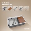 Ruvati 33 x 22 inch Workstation Drop-in 40/60 Double Bowl Topmount Rounded Corners Kitchen Sink - RVH8036