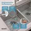 Ruvati 33 x 22 inch Workstation Drop-in 40/60 Double Bowl Topmount Rounded Corners Kitchen Sink - RVH8036