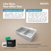 Ruvati 33 x 22 inch Workstation Drop-in 40/60 Double Bowl Topmount Rounded Corners Kitchen Sink - RVH8036