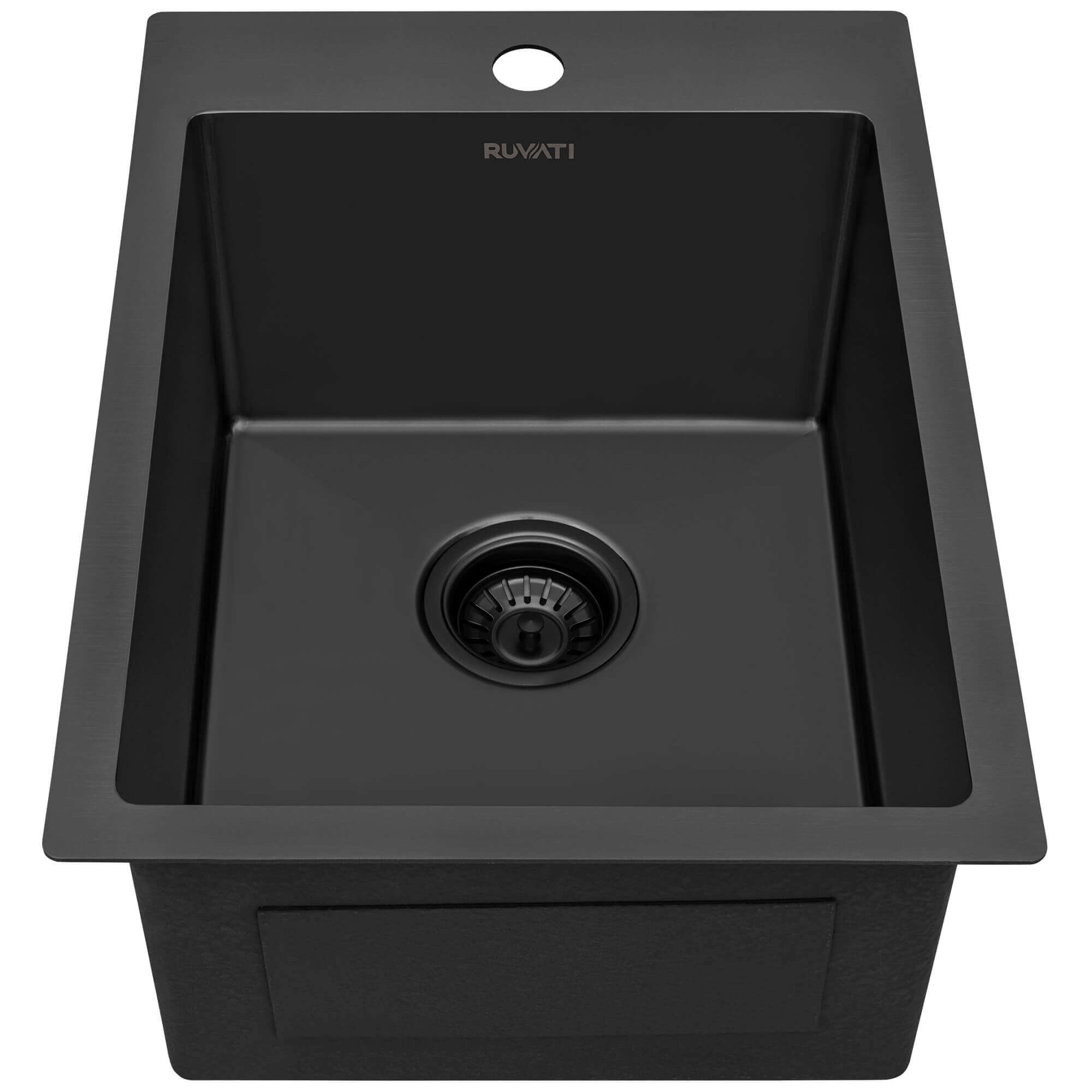 Westminster Dual Mount Granite Composite 16 in. 1-Hole Bar Single Bowl Kitchen Sink in Black Westminster Dual Mount Granite Composite 16 in. 1-Hole Bar Single Bowl Kitchen Sink in Black