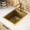 Ruvati 15 x 20 inch Matte Gold Stainless Steel Drop-in Topmount Bar Prep Sink Single Bowl - RVH8110GG