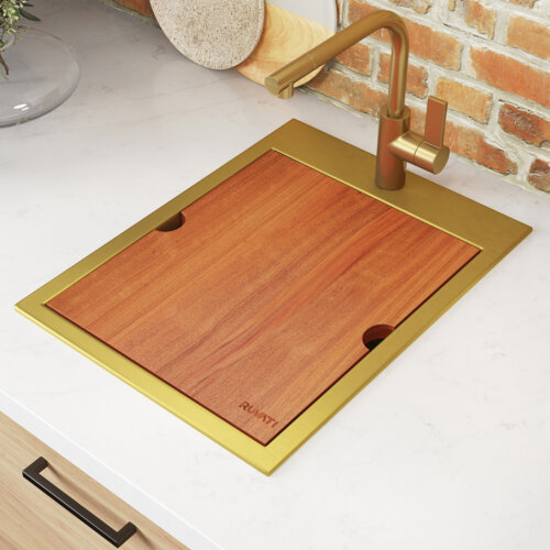 Matte Gold Drop-in Workstation Sink