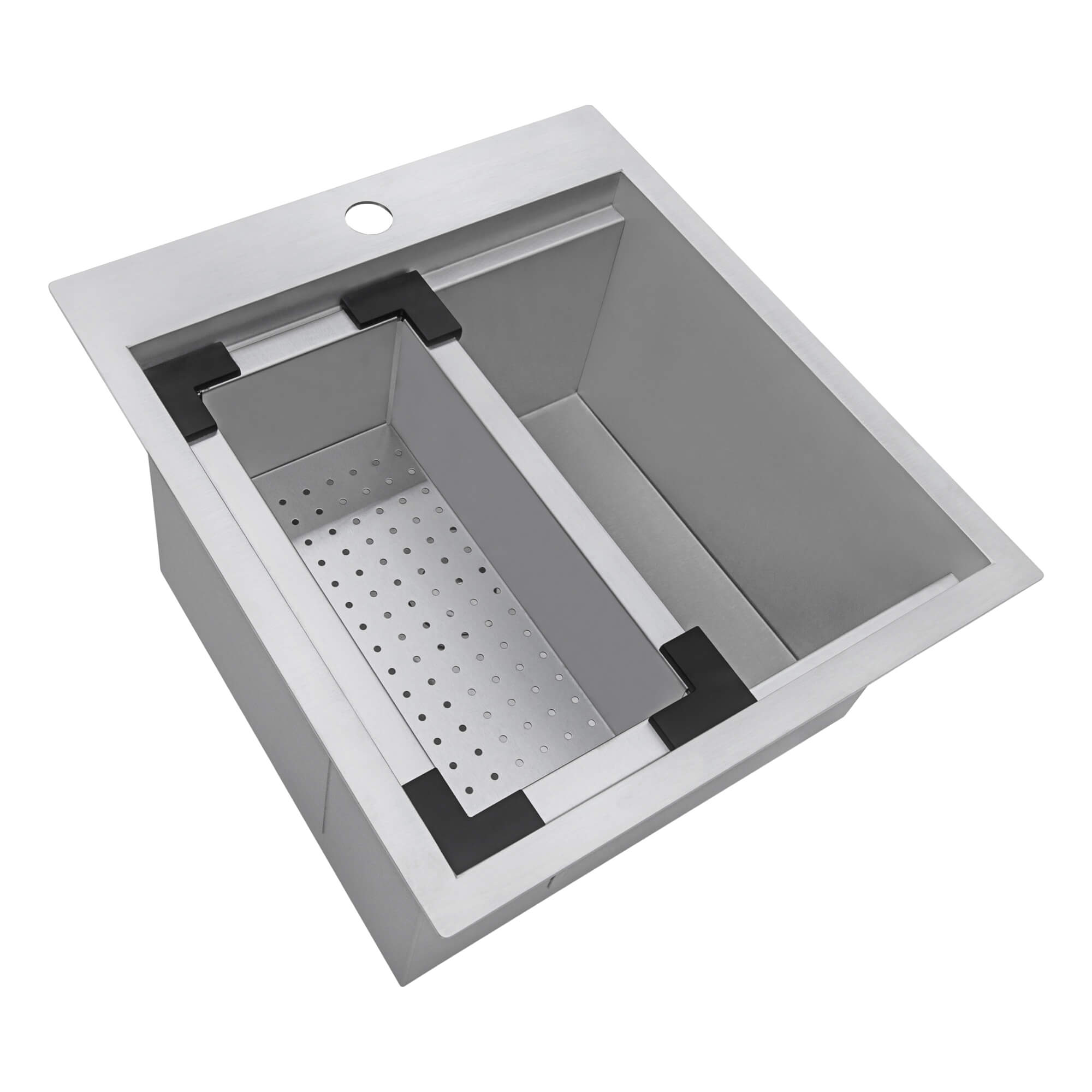 18 x 20 inch RV Camper Van Workstation Drop-in Topmount Bar Prep Tiny Home Sink Stainless Steel - RVH8218 view 1