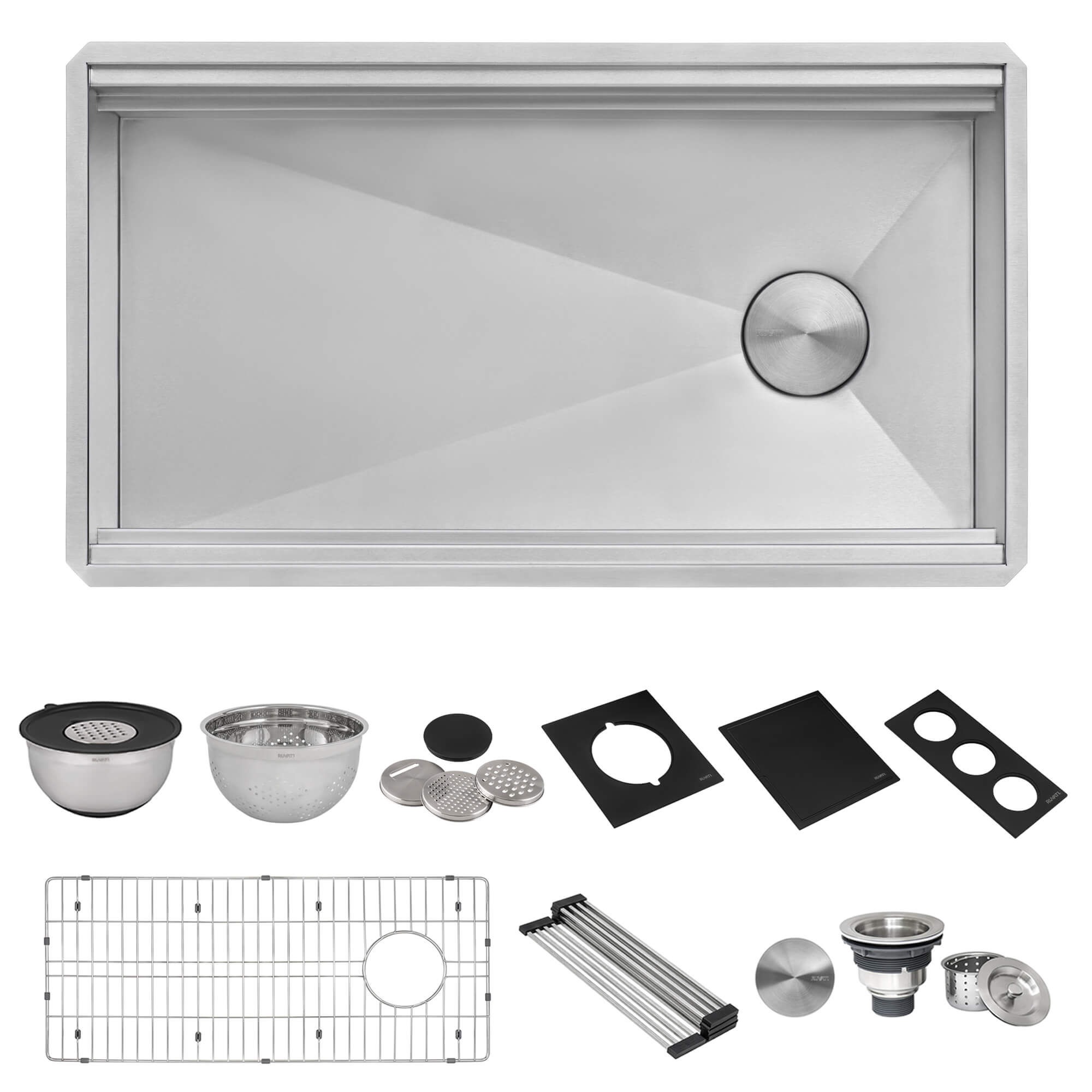 食器 ri Ruvati 33-inch Workstation Two-Tiered Ledge Kitchen Sink