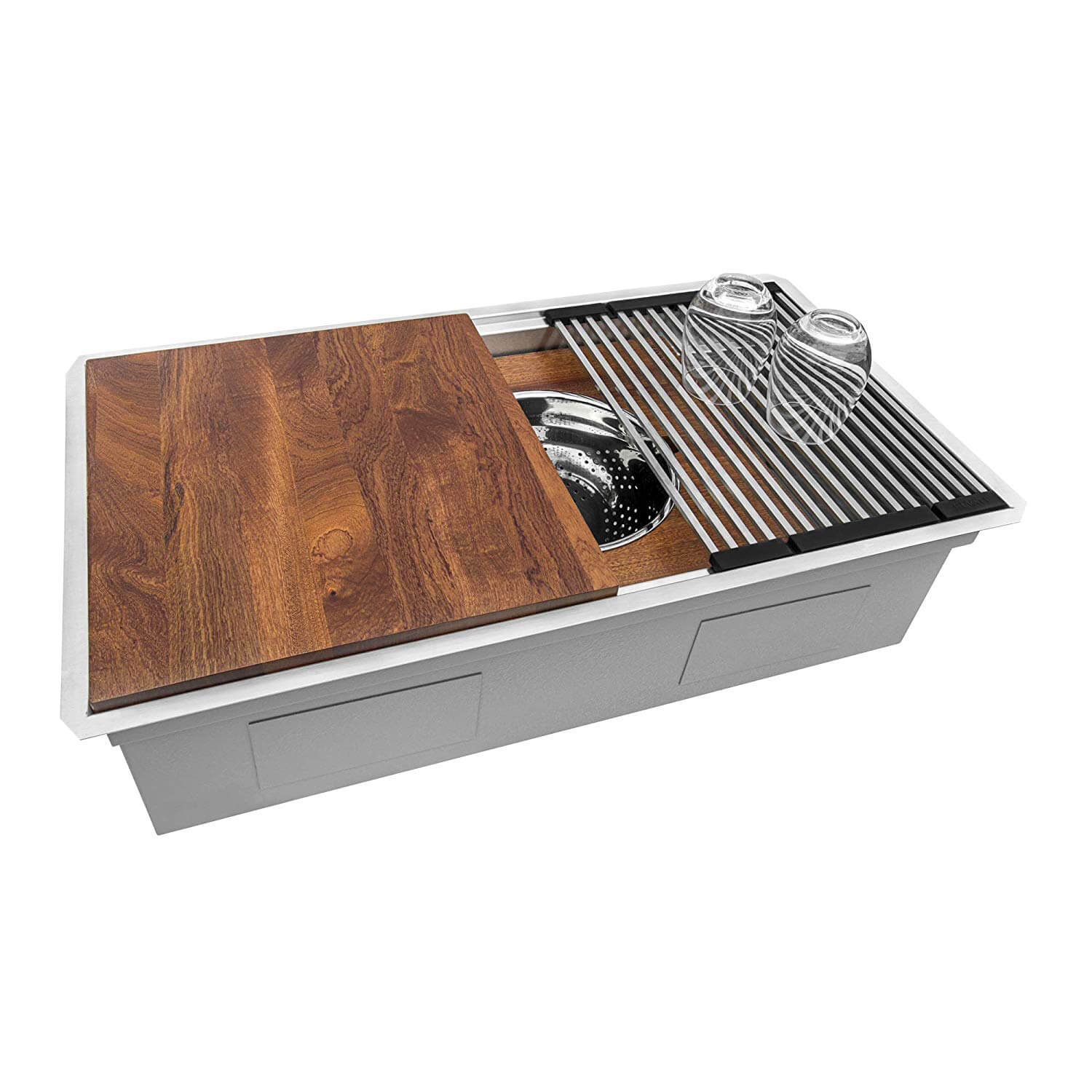 その他 Sank-Latte Ruvati 33-inch Low-Divide Undermount 40/60 Double Bowl 16