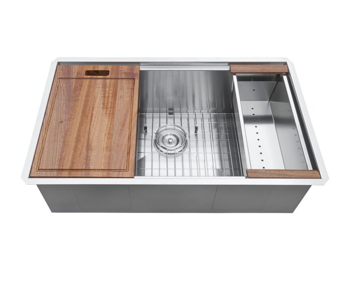 たゆ Ruvati 32-inch Workstation Ledge Rounded Corners Undermount