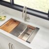 Ruvati 33-inch Workstation Ledge Rounded Corners Undermount 16 Gauge Kitchen Sink Single Bowl - RVH8303