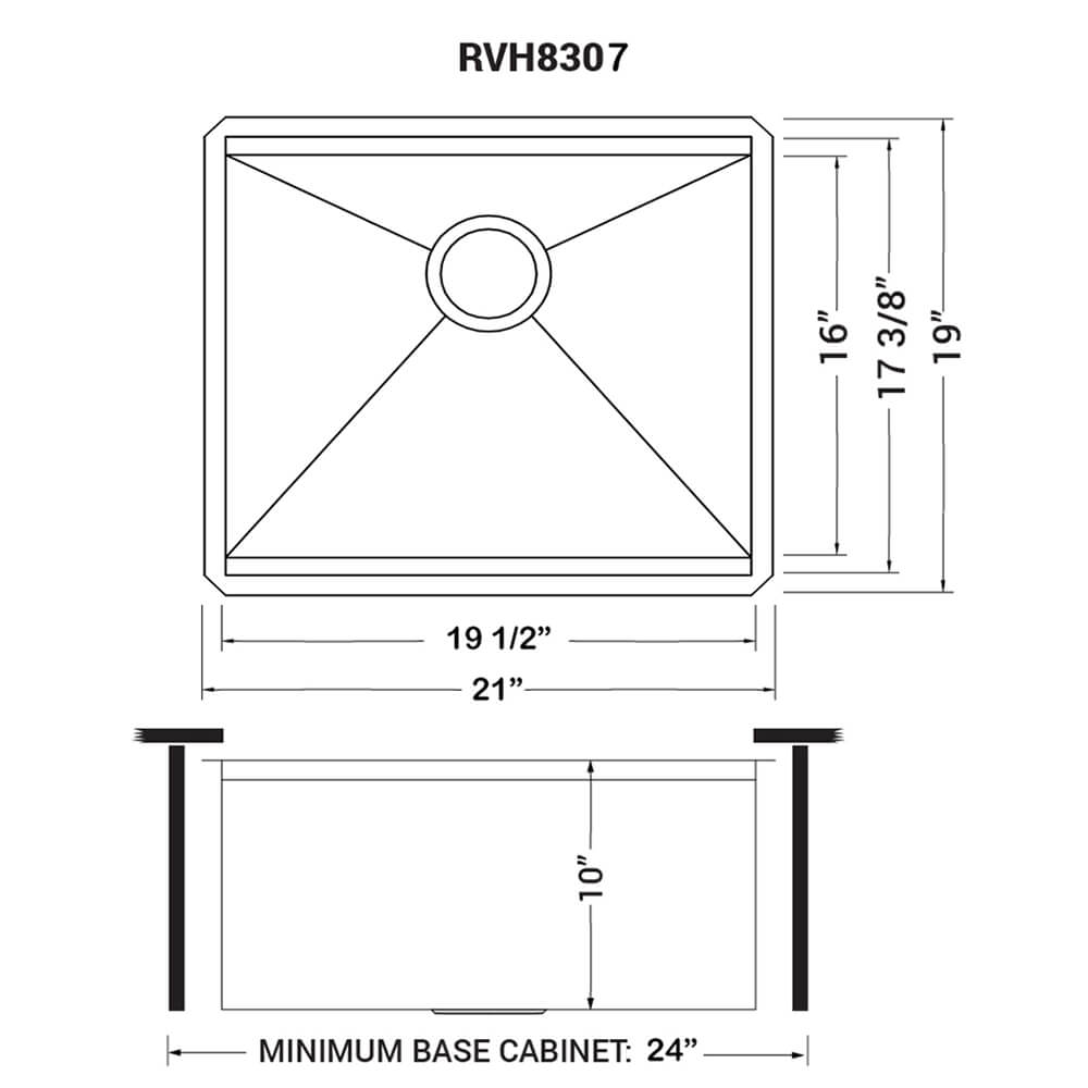 21 in. Stainless Steel Single Bowl Undermount 16-Gauge Bar Prep Kitchen Sink 21 in. Stainless Steel Single Bowl Undermount 16-Gauge Bar Prep Kitchen Sink