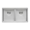 Ruvati 33-inch Workstation Ledge Rounded Corners 50/50 Double Bowl Undermount Kitchen Sink - RVH8351
