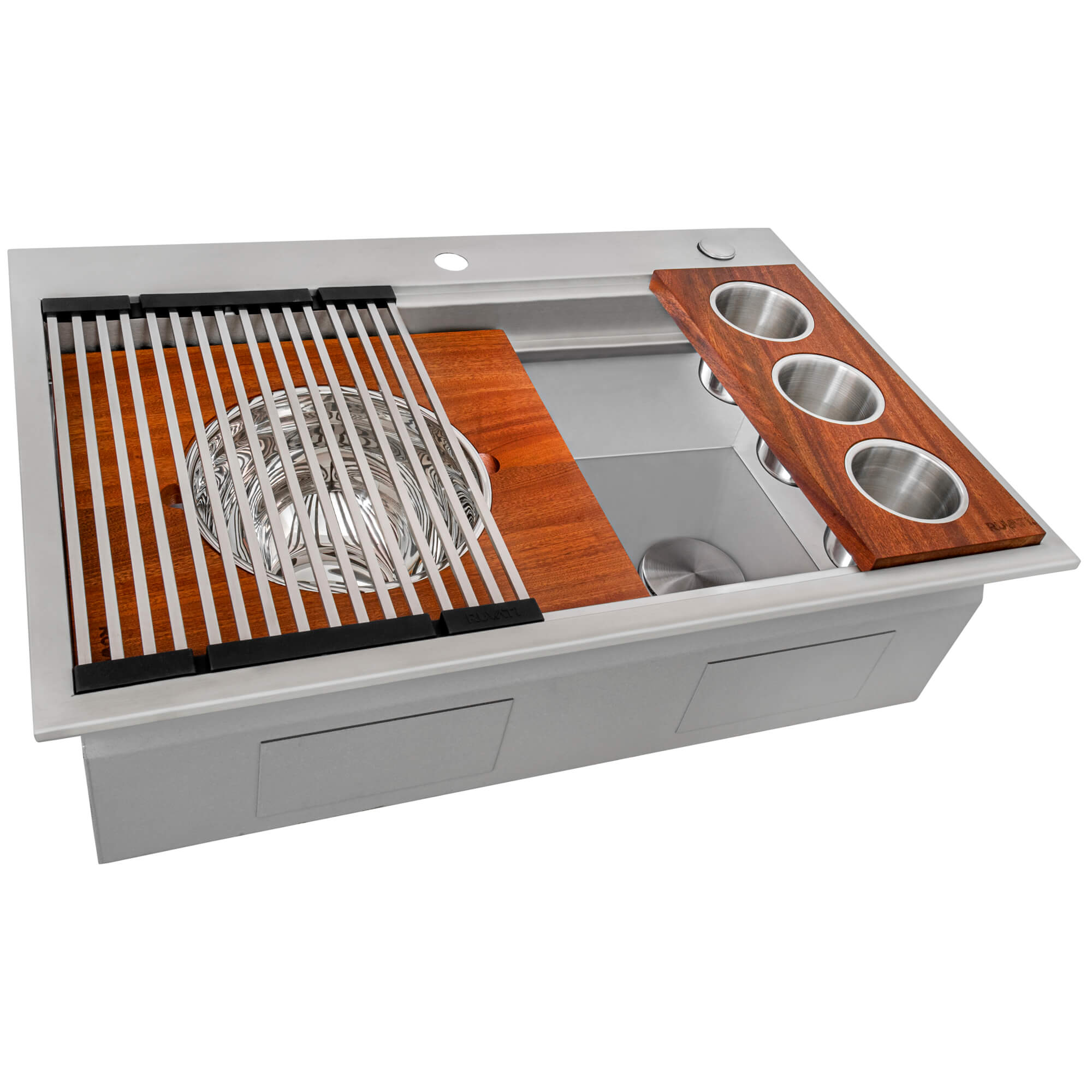 Drop-In Stainless Steel 33 in. Workstation Ledge Topmount Kitchen Sink 16-Gauge Single Bowl