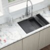Ruvati 27-inch Workstation Slope Bottom Offset Drain Undermount 16 Gauge Kitchen Sink - RVH8573