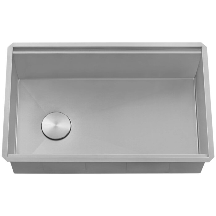 Ruvati 33-inch Workstation Slope Bottom Offset Drain Undermount 16 Gauge Kitchen Sink - RVH8597