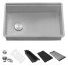 Ruvati 30-inch Workstation Slope Bottom Offset Drain Undermount 16 Gauge Kitchen Sink - RVH8584 Ruvati 30-inch Workstation Slope Bottom Offset Drain Undermount 16 Gauge Kitchen Sink - RVH8584