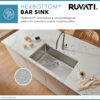 Ruvati HexBottom™ 33-inch Workstation Scratch Resistant Embossed Texture Kitchen Sink Stainless Steel - RVH8633