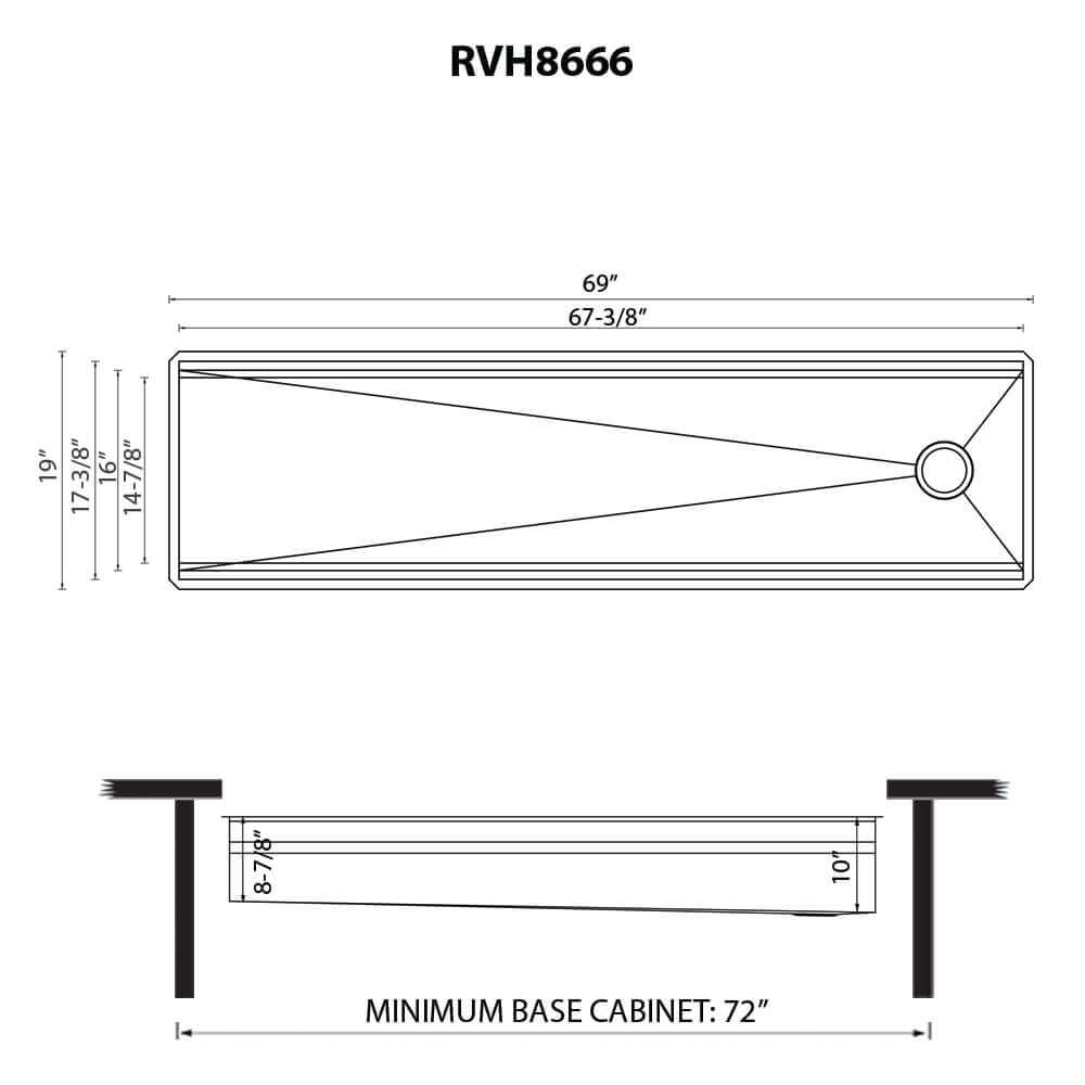 Ruvati 69-inch Workstation Two-Tiered Ledge Kitchen Sink