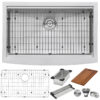 Ruvati 27-inch Apron-front Workstation Farmhouse Kitchen Sink 16 Gauge Stainless Steel Single Bowl - RVH9050