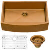 Ruvati 30-inch Apron-Front Farmhouse Kitchen Sink - Copper Tone Matte Bronze Stainless Steel Single Bowl - RVH9660CP