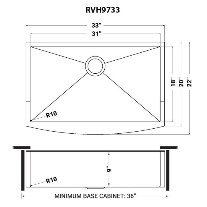 Ruvati 33-inch Apron-Front Farmhouse Kitchen Sink - Copper Tone Matte Bronze Stainless Steel Single Bowl - RVH9733CP